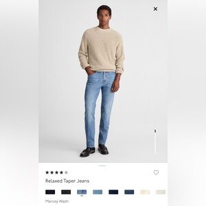 Madewell Men’s Relaxed Taper Jeans 33x34